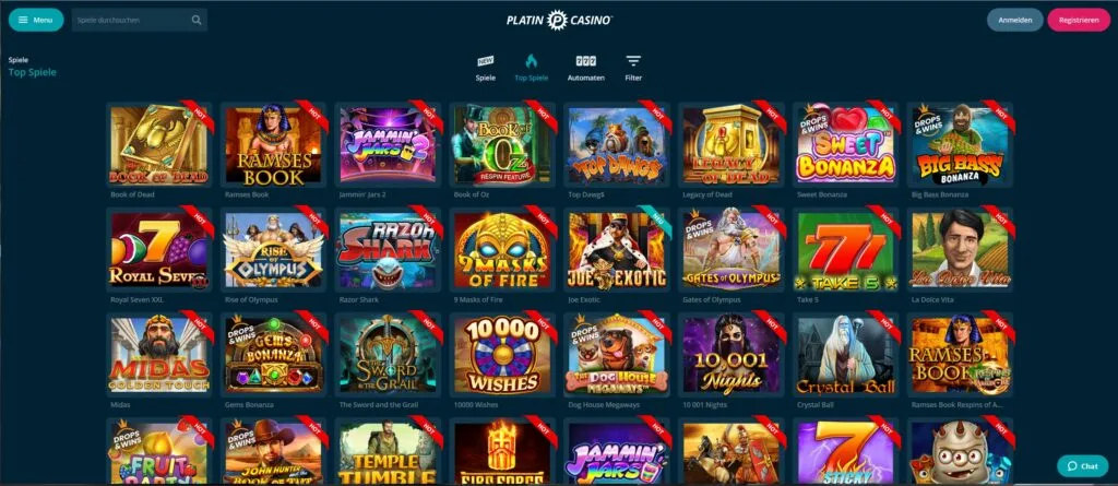 platin casino games preview 