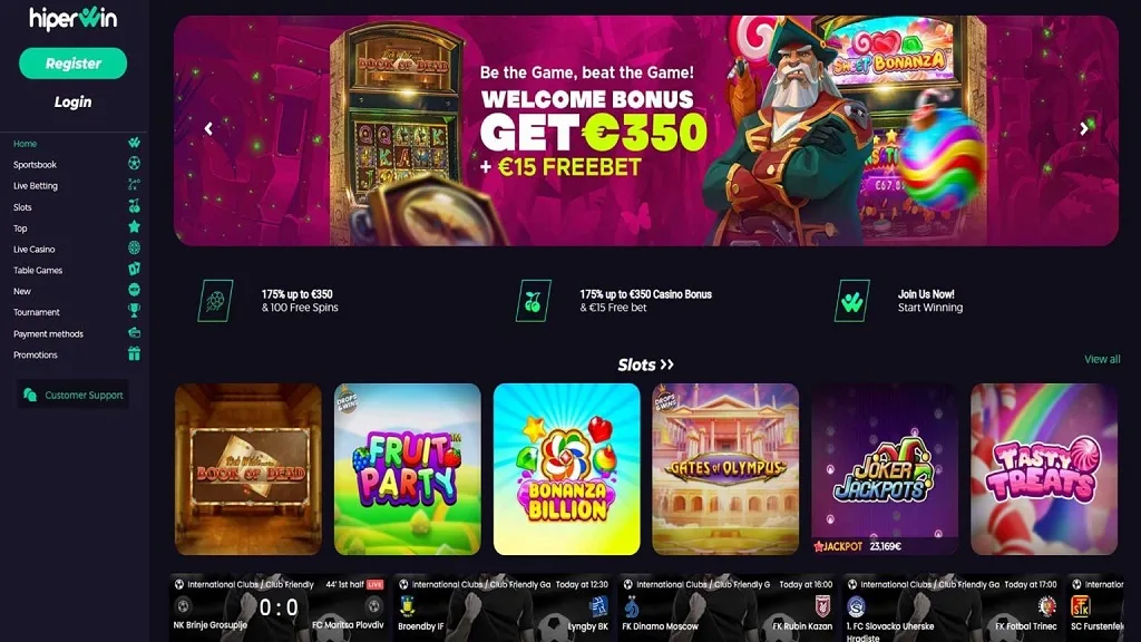 hiperwin casino interface
